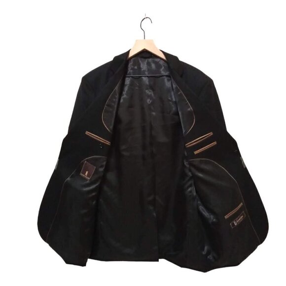 CIANNI Cellini Black Single Breasted Wool Charles Blazer Sz 44L - Picture 7 of 10